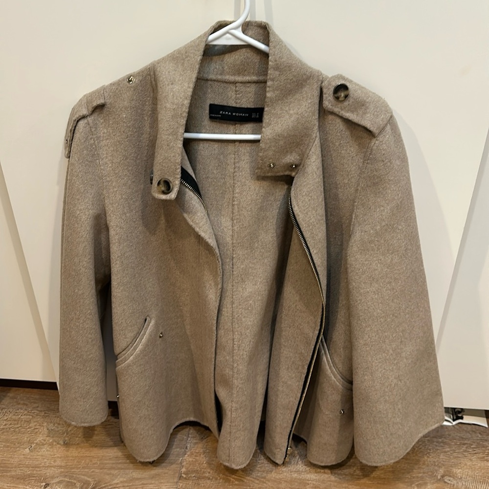 Zara Woman Beige Wool Jacket